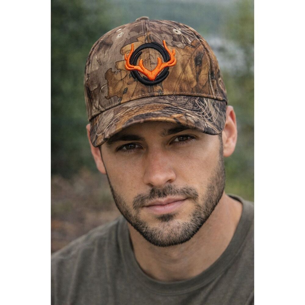 NEW Camo Deer Antler Logo Baseball Cap Hunting Hat Adjustable